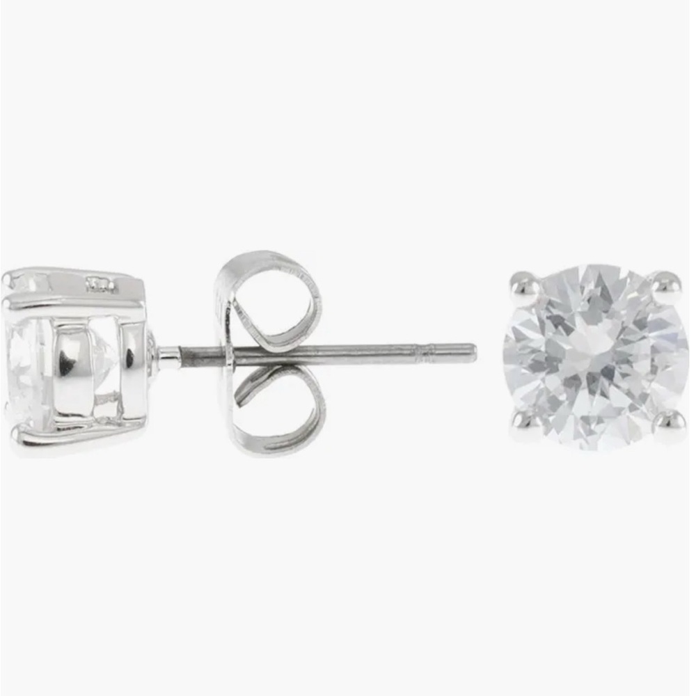 NWT, CZ by Kenneth Jay Lane Round CZ Stud Earrings